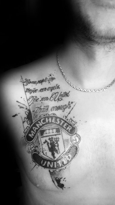 Manchester United tattoo chest